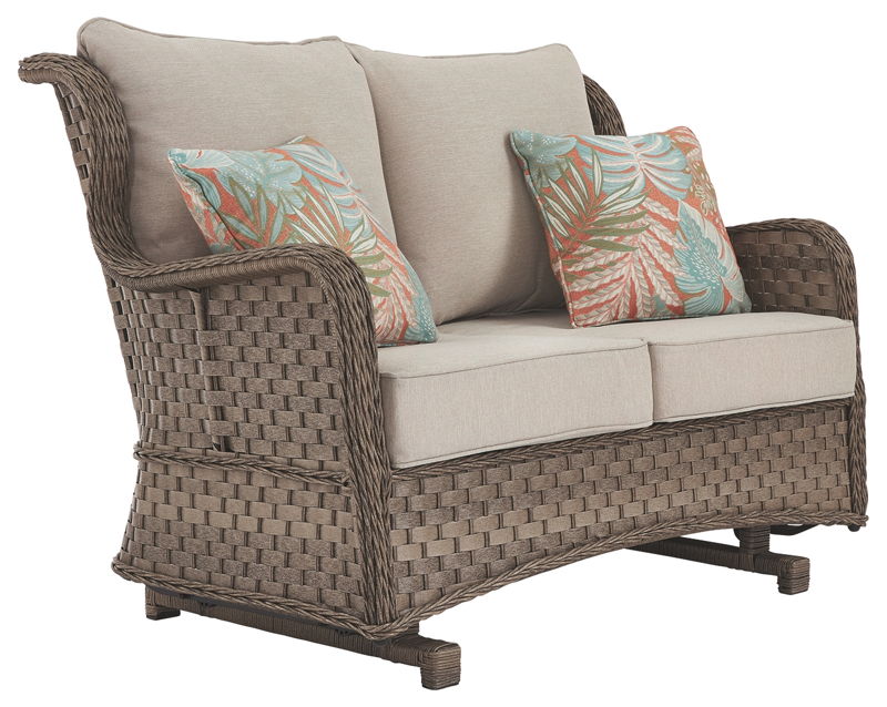 Clear Ridge - Light Brown - Loveseat Glider w/Cushion