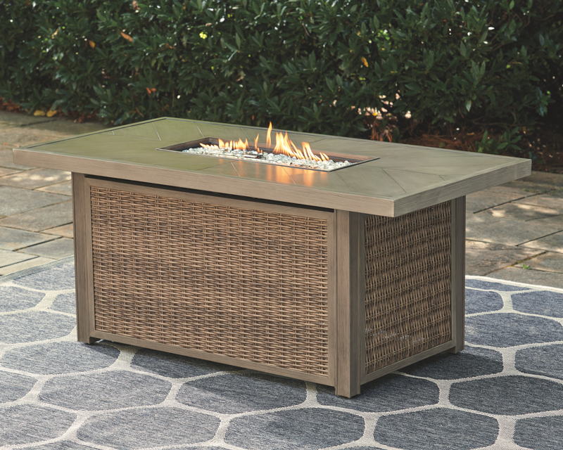 Beachcroft - Beige - Rectangular Fire Pit Table