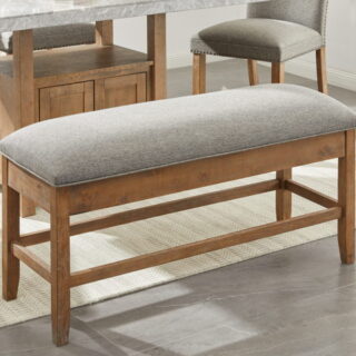 Aleeda - Brown/Gray - Storage Counter Upholstered Bench