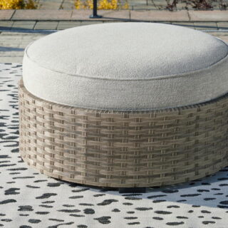 Calworth - Beige - Ottoman With Cushion