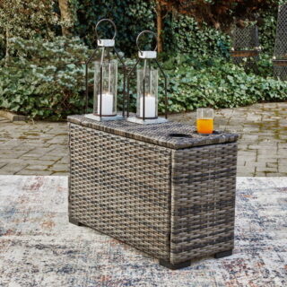 Harbor Court - Gray - Console With Drink Holders