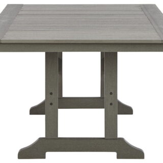 Visola - Gray - Rect Dining Table with Umbrella Option