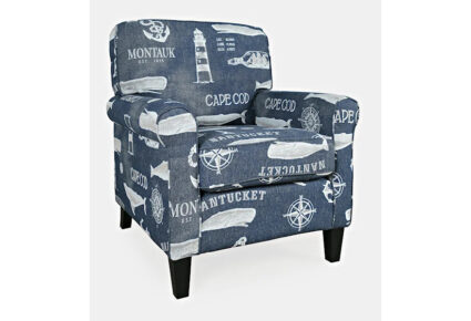 Seafarer Casual Upholstered Accent Chair - Navy - Image 2