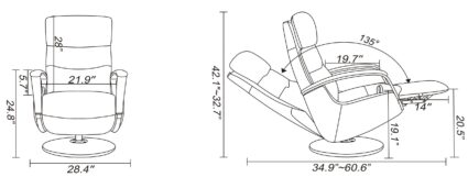 Vienna Push-Back Recliner - Navy - Image 8