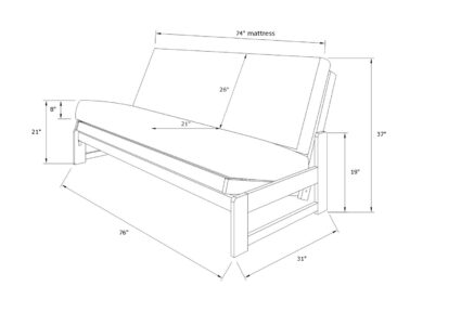 Aspen Futon - Mocha - Image 3