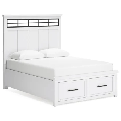 Ashbryn - White / Natural - Queen Bed