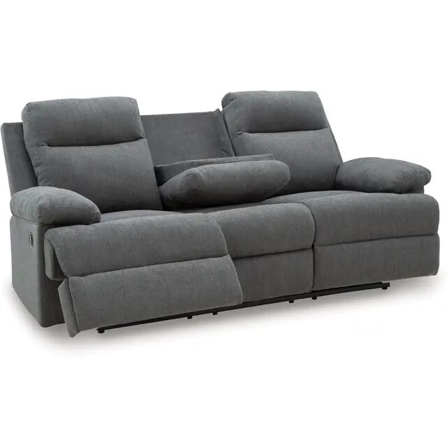 Side-Swipe Reclining Sofa With Drop Down Table - Image 2