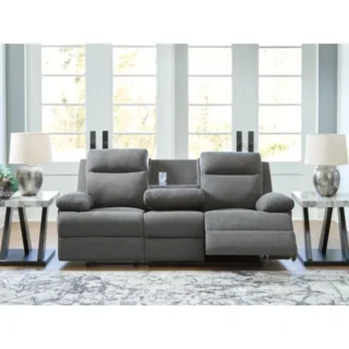 Side-Swipe Reclining Sofa With Drop Down Table
