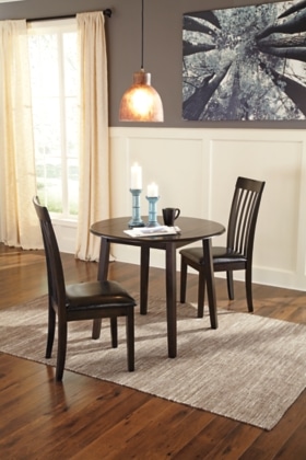 Hammis Round Drop Leaf 3 Piece Table Dining Set