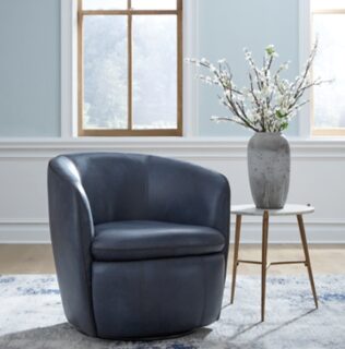 Kierreys Swivel Accent Chair - Ocean